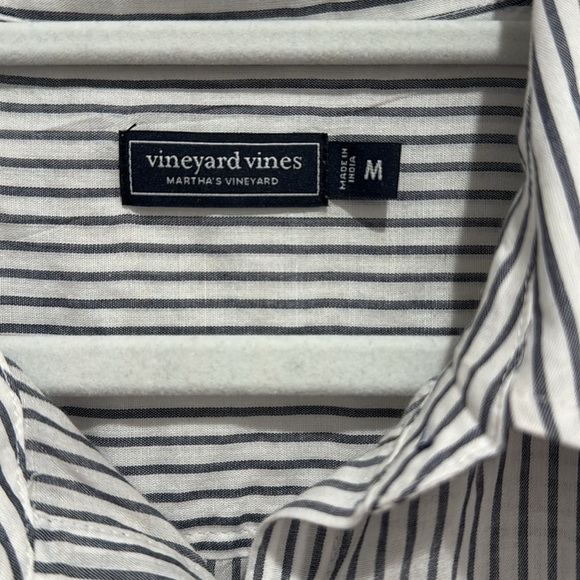 Vineyard Vines Blue White Striped Short Sleeve Button Front Shirt M - Picture 3 of 3